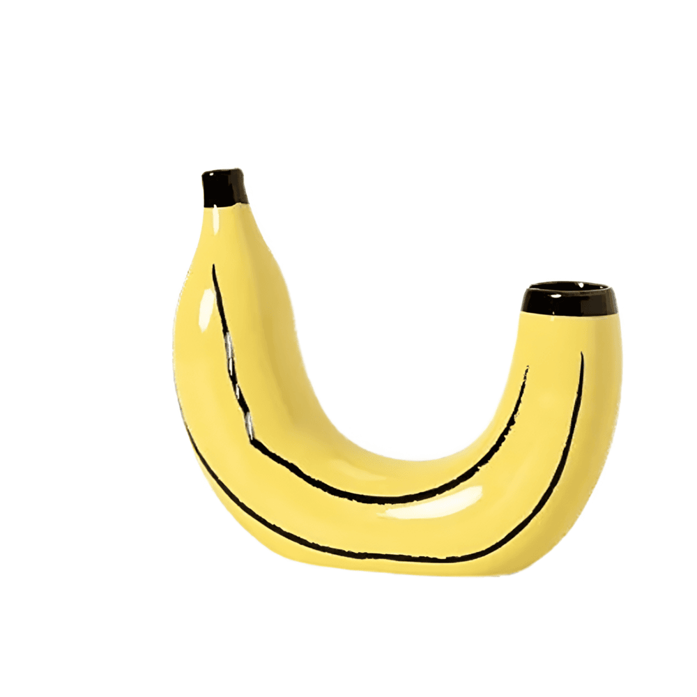 Crescenta | Banaanvormige decoratieve vaas – gemaakt van hars, stijlvolle woondecoratie