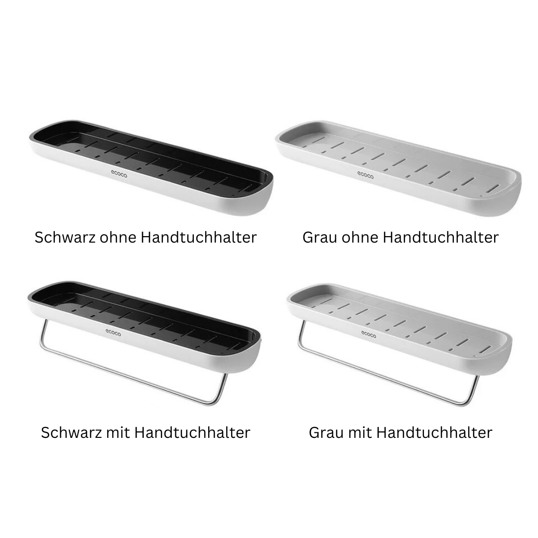 ShelfEase | Wandgemonteerde badkamerplank met handdoekhouder, waterbestendig