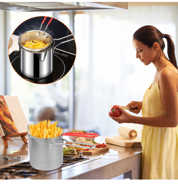 FryPro | Stainless Steel Deep Fryer – 1.2L Oil Capacity, Smart Oil-Saving Design, Pouring Spout