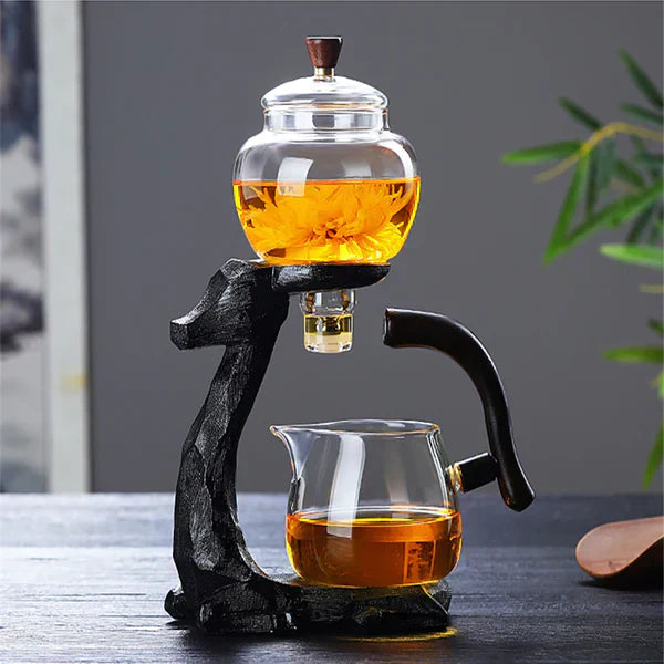 InfuZen | Artistiek glazen theeservies met thee-ei - voor kruidenthee en losse thee