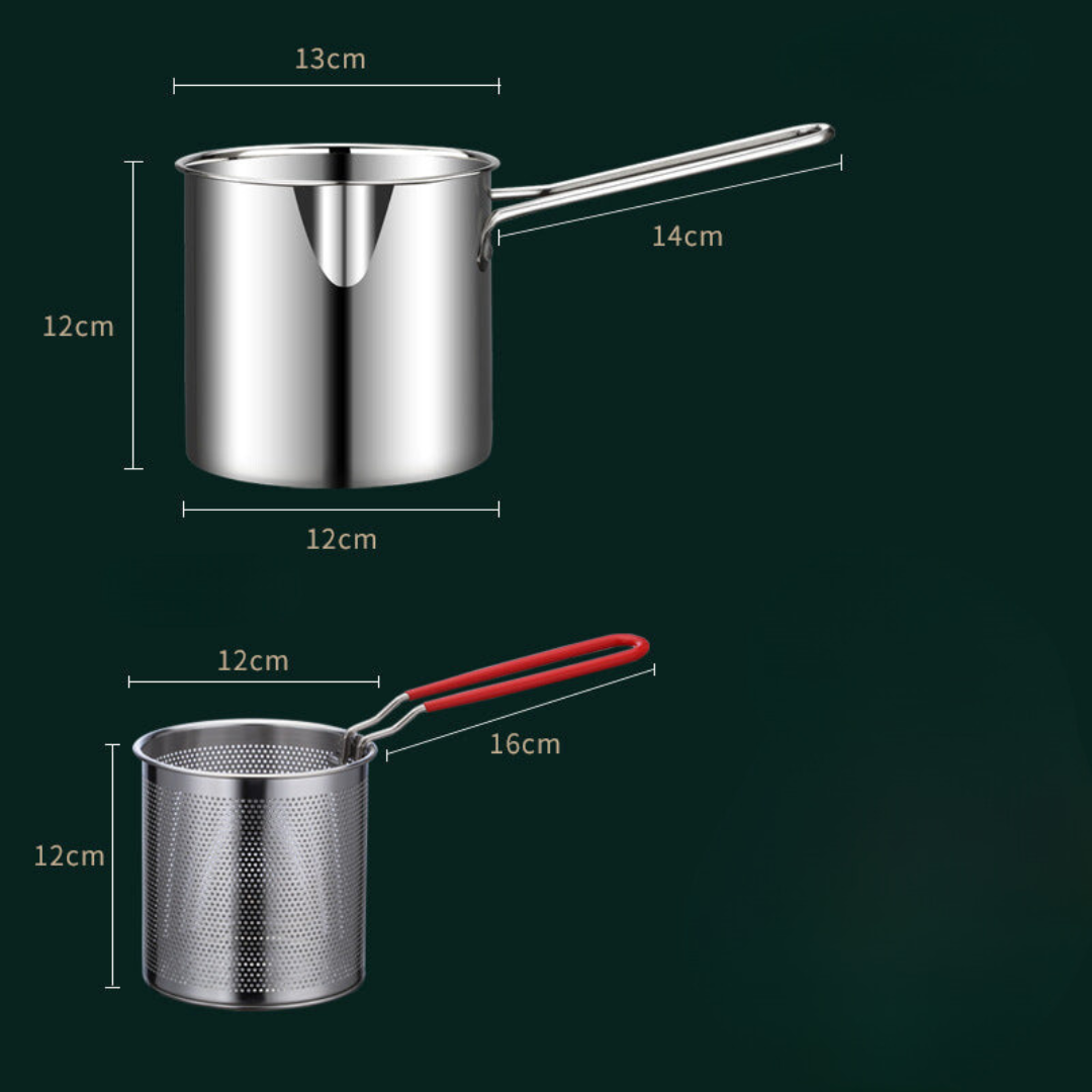 FryPro | Stainless Steel Deep Fryer – 1.2L Oil Capacity, Smart Oil-Saving Design, Pouring Spout