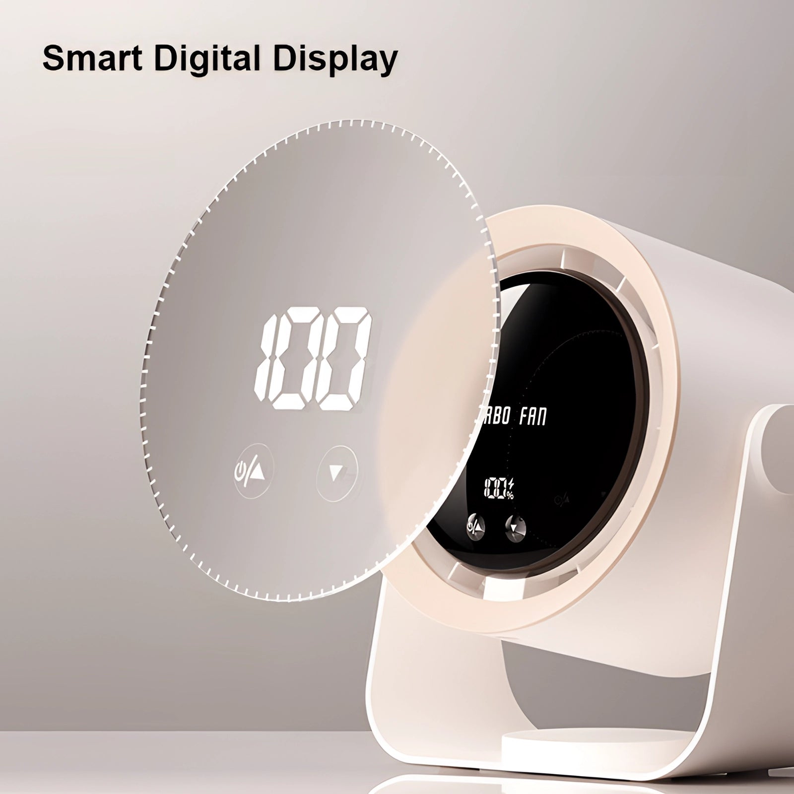 WhispAir | Compacte bladenloze ventilator - ultrastille touchscreen display, draagbare tafelventilator