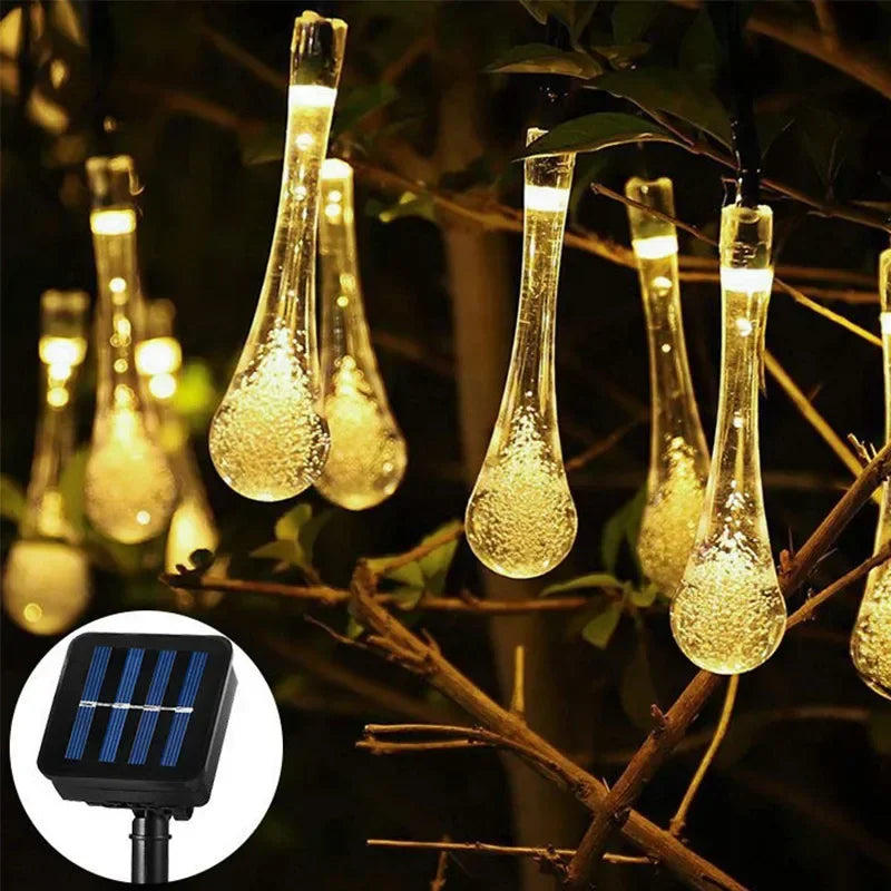 DropTwinkle | Solar waterdruppel string verlichting - Outdoor LED twinkelende decoratie voor tuin, patio, kerst en feest