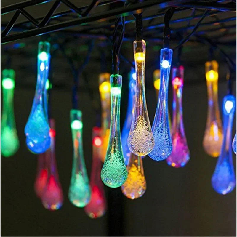 DropTwinkle | Solar waterdruppel string verlichting - Outdoor LED twinkelende decoratie voor tuin, patio, kerst en feest