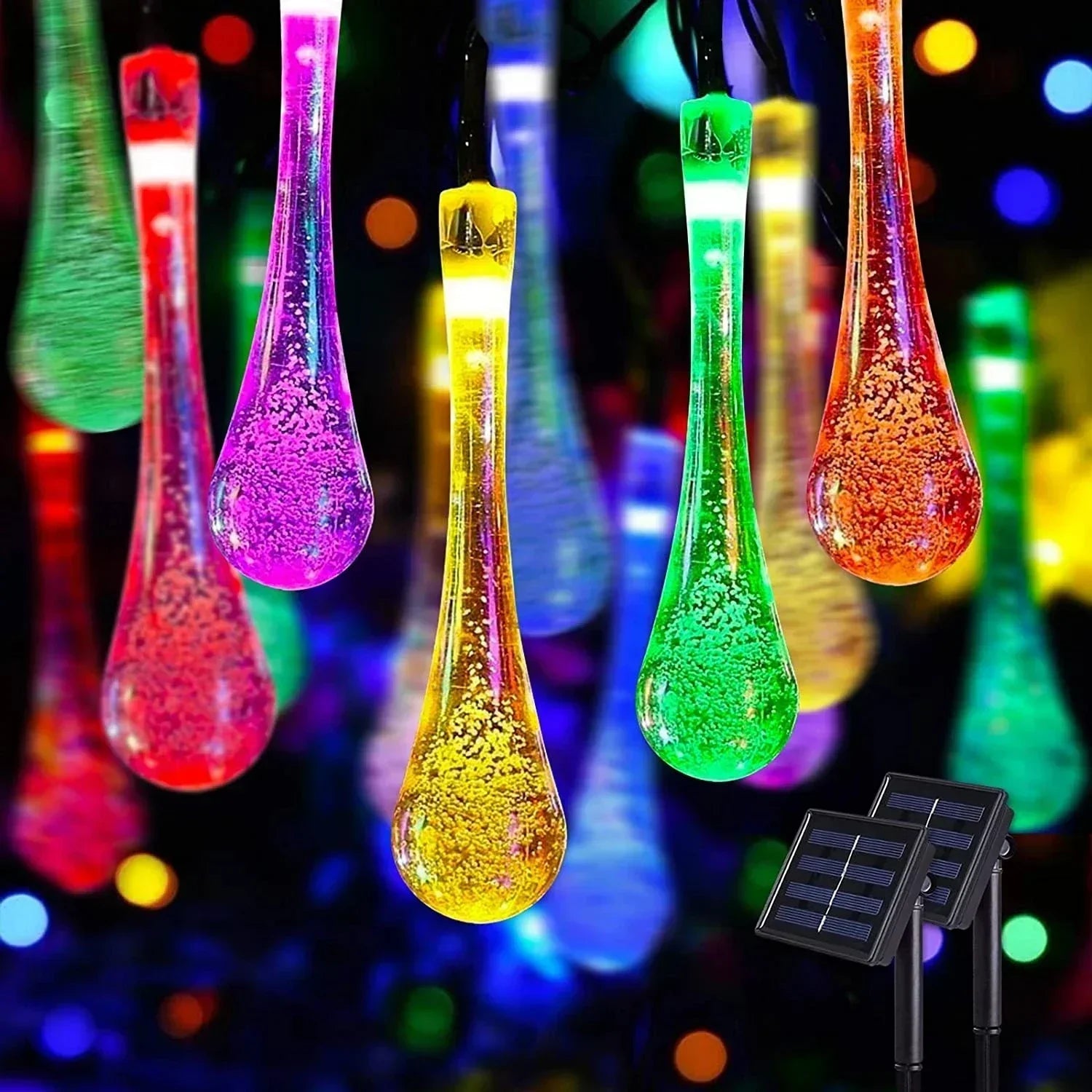 DropTwinkle | Solar waterdruppel string verlichting - Outdoor LED twinkelende decoratie voor tuin, patio, kerst en feest