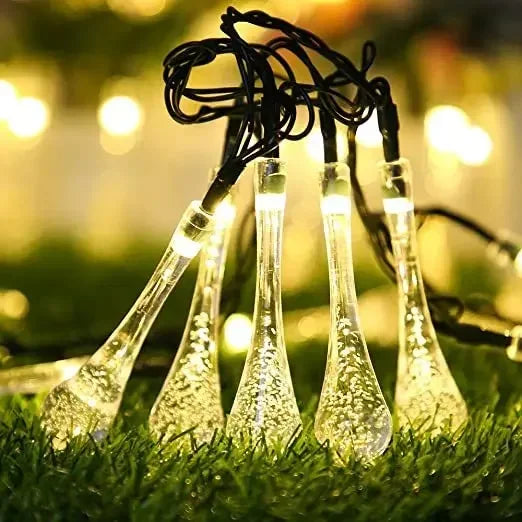 DropTwinkle | Solar waterdruppel string verlichting - Outdoor LED twinkelende decoratie voor tuin, patio, kerst en feest