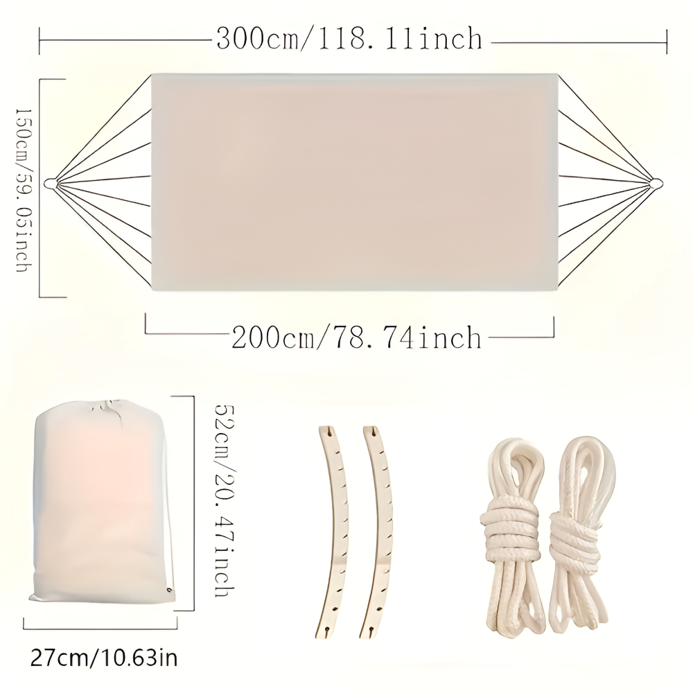 LazyBloom | Boheemse Katoenen Hangmat met Pompons, Binnen- en Buitenstoel voor Tuin