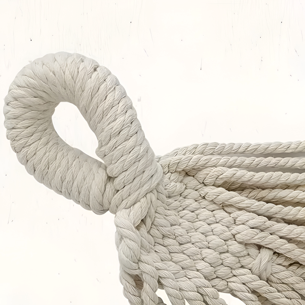 LazyBloom | Boheemse Katoenen Hangmat met Pompons, Binnen- en Buitenstoel voor Tuin