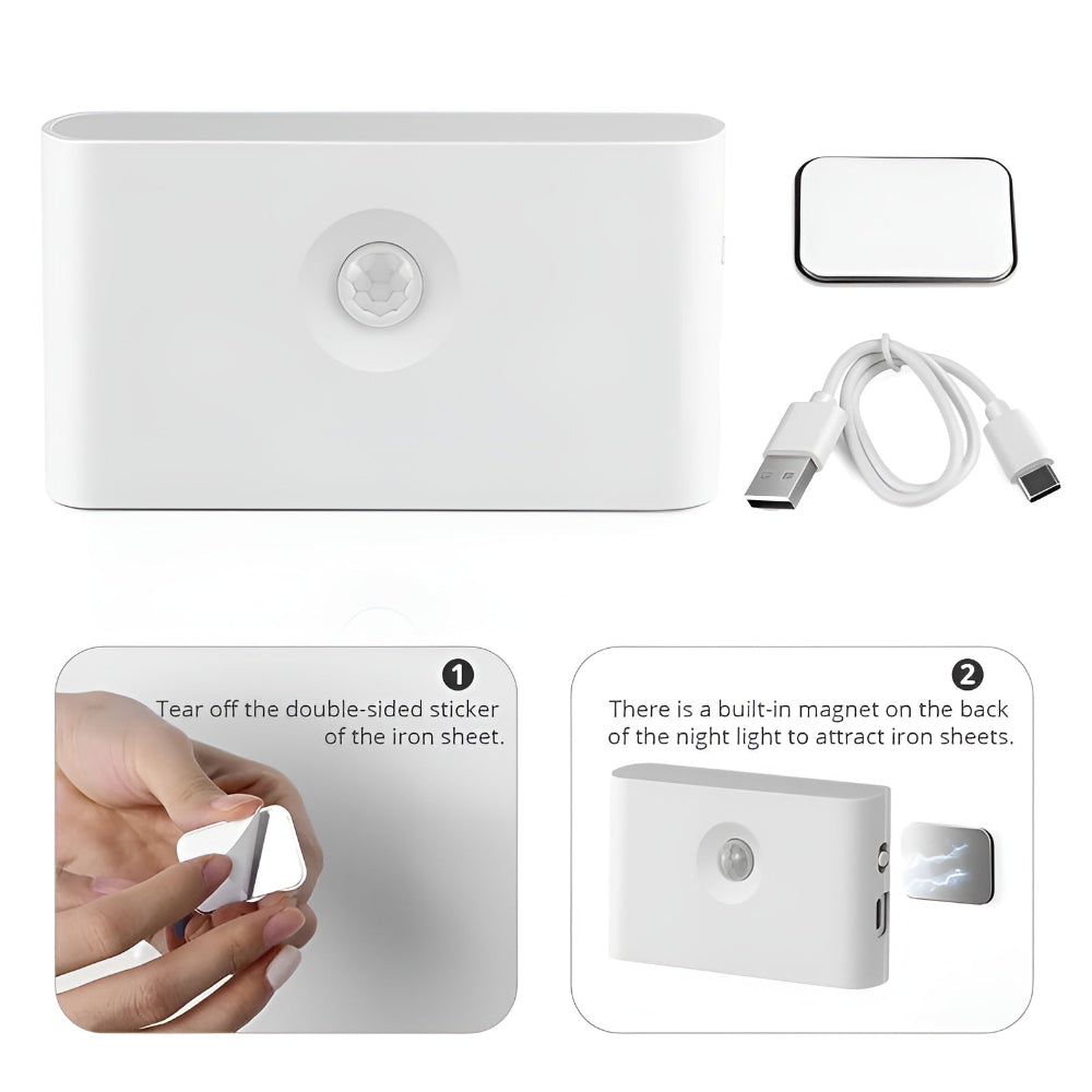 LiteSense | Slimme LED-wandlamp met bewegingssensor – Draadloos nachtlampje voor binnen en buiten