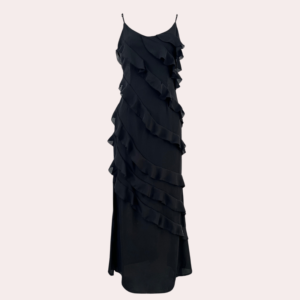 Zolie | Maxijurk met ruches voor dames – Elegante, soepel vallende lange jurk