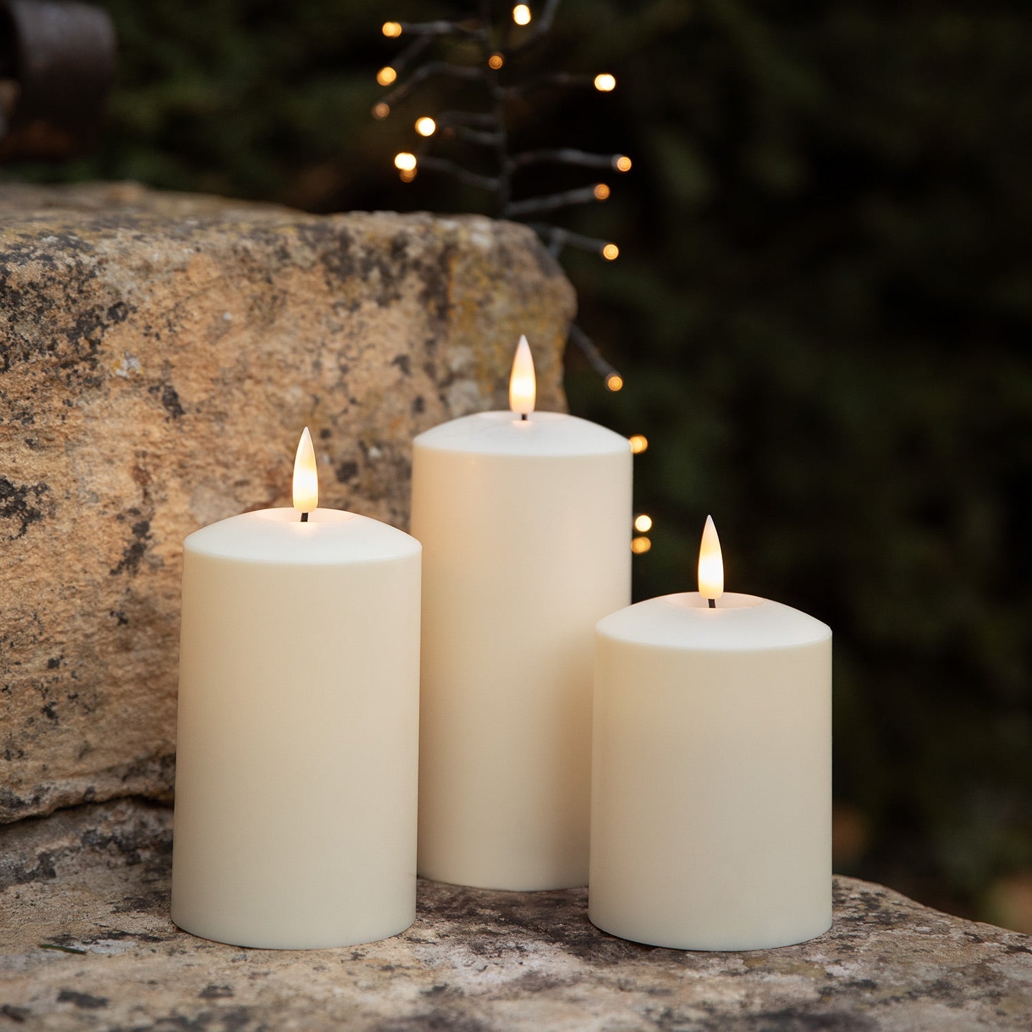 EverFlame | Vlamloze LED zuilkaarsen 3-pack - met afstandsbediening, flikkerend