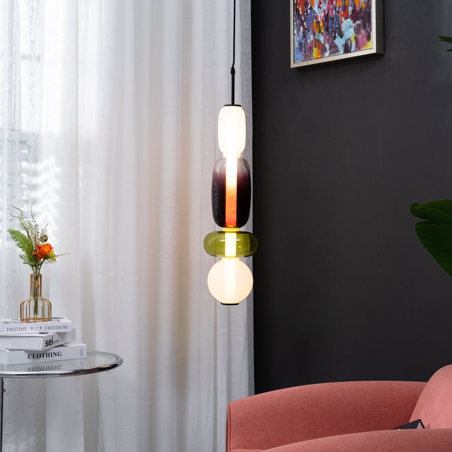 SugarGlare | Gekonfijte glazen hanglamp - Moderne hanglamp voor keuken, eetkamer en woonkamer