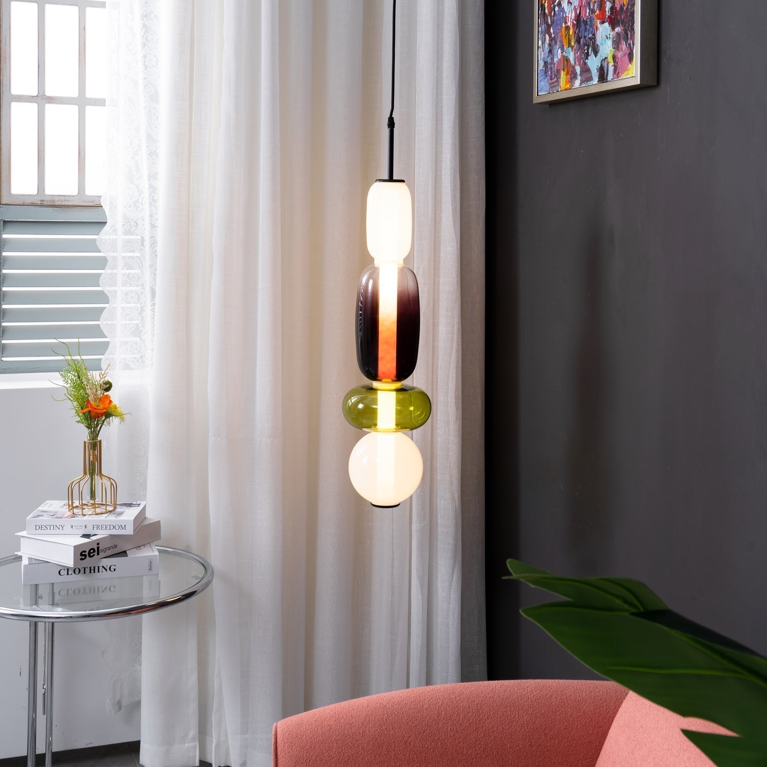 SugarGlare | Gekonfijte glazen hanglamp - Moderne hanglamp voor keuken, eetkamer en woonkamer