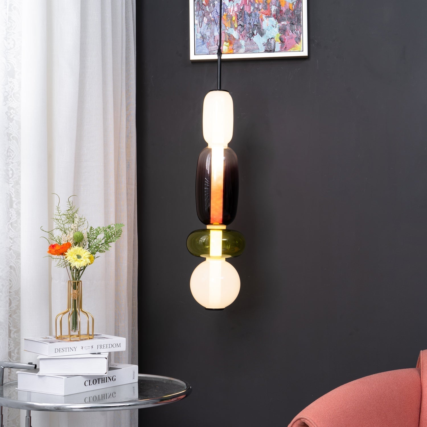 SugarGlare | Gekonfijte glazen hanglamp - Moderne hanglamp voor keuken, eetkamer en woonkamer