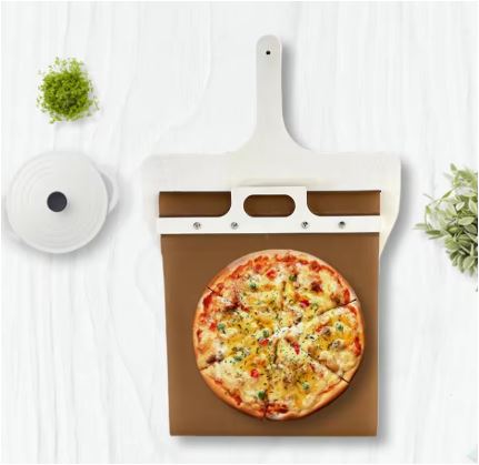 GlideSlice | Pizzaschep – soepel glijdend, berkenhout, handig hulpmiddel om pizza's te verplaatsen