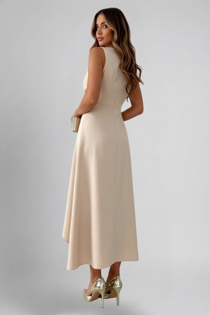 Camy | Elegante maxi-wikkeljurk – Diepe V-hals, soepel vallend model