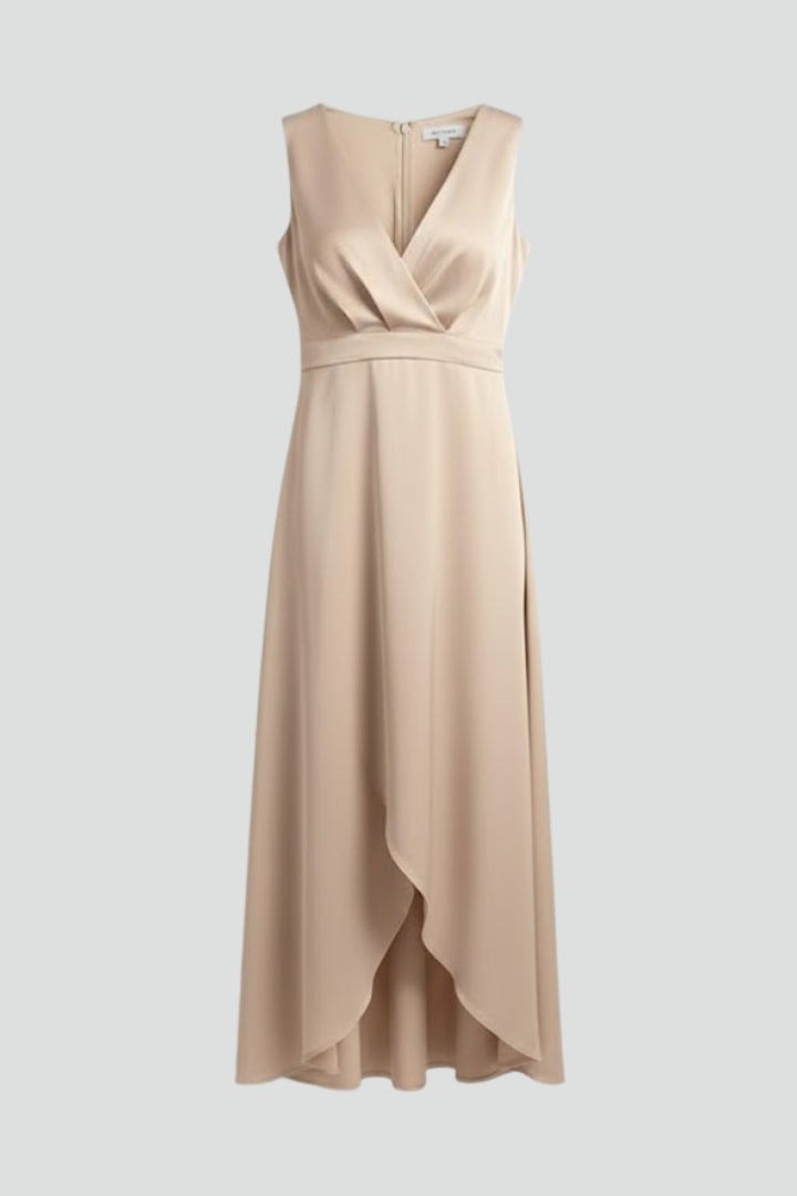 Camy | Elegante maxi-wikkeljurk – Diepe V-hals, soepel vallend model