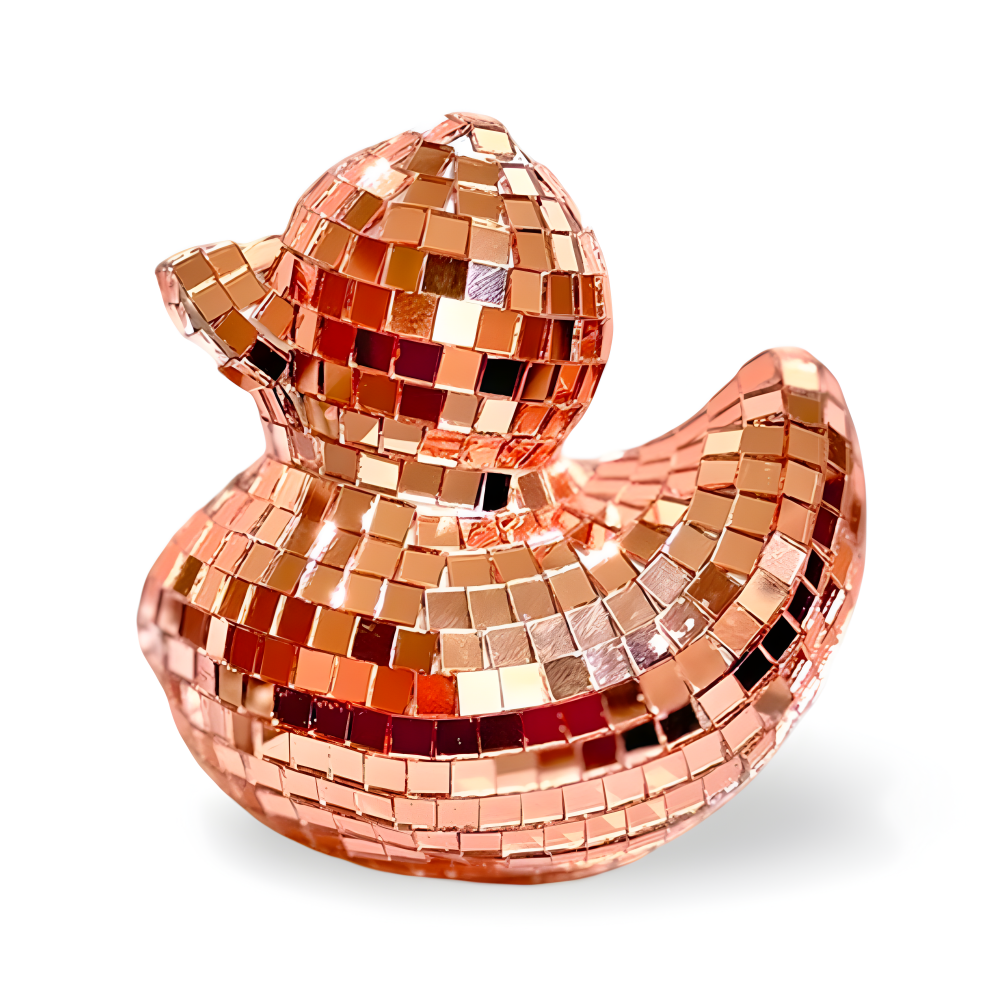 QuackGlitz | Handgemaakte eendenspiegel discobal – decoratief ornament voor trendy slaapkamers
