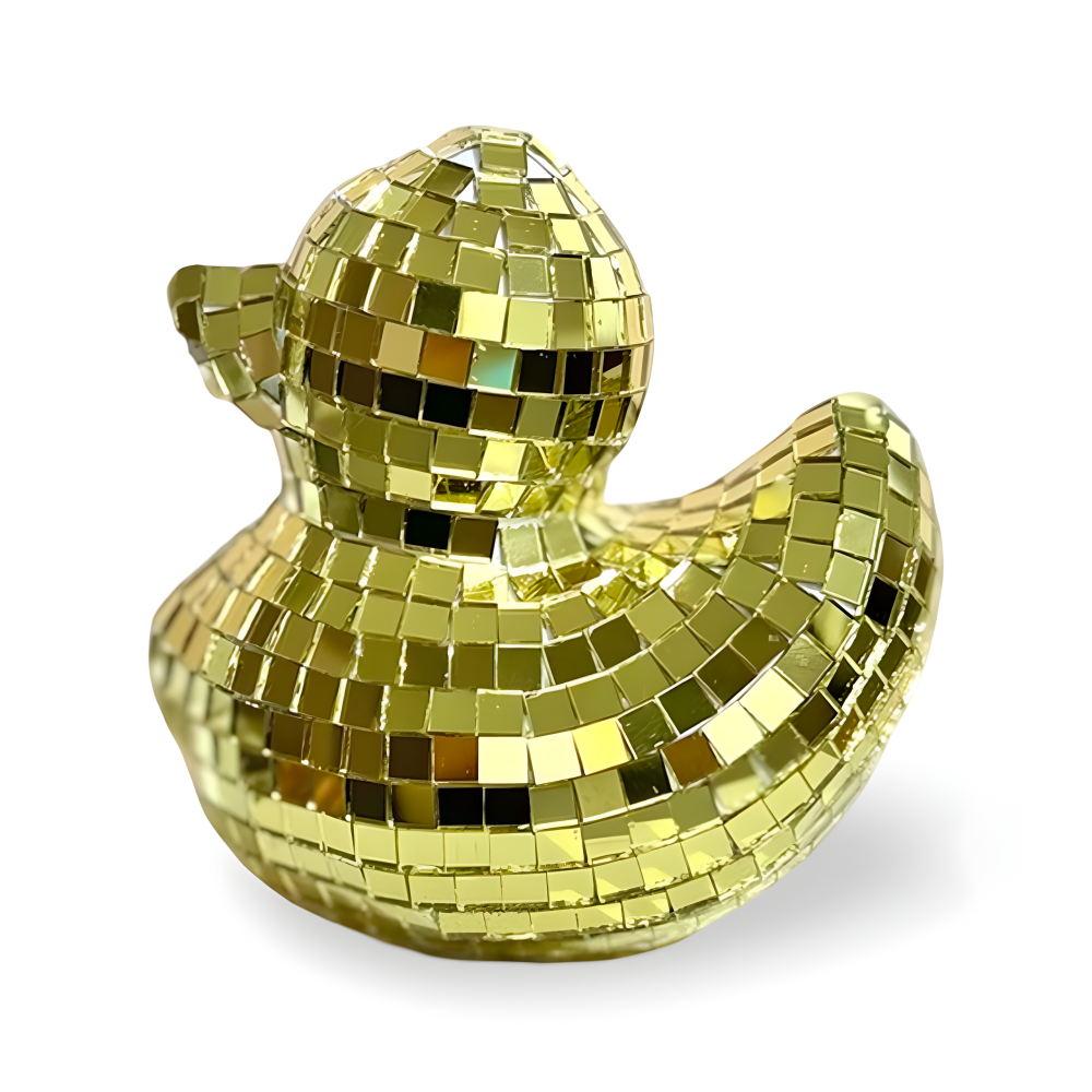 QuackGlitz | Handgemaakte eendenspiegel discobal – decoratief ornament voor trendy slaapkamers