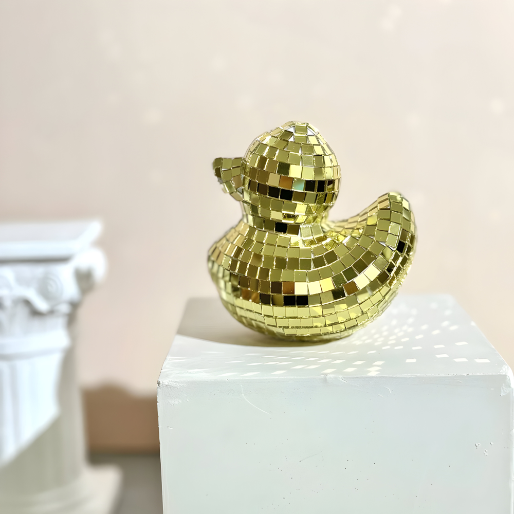 QuackGlitz | Handgemaakte eendenspiegel discobal – decoratief ornament voor trendy slaapkamers