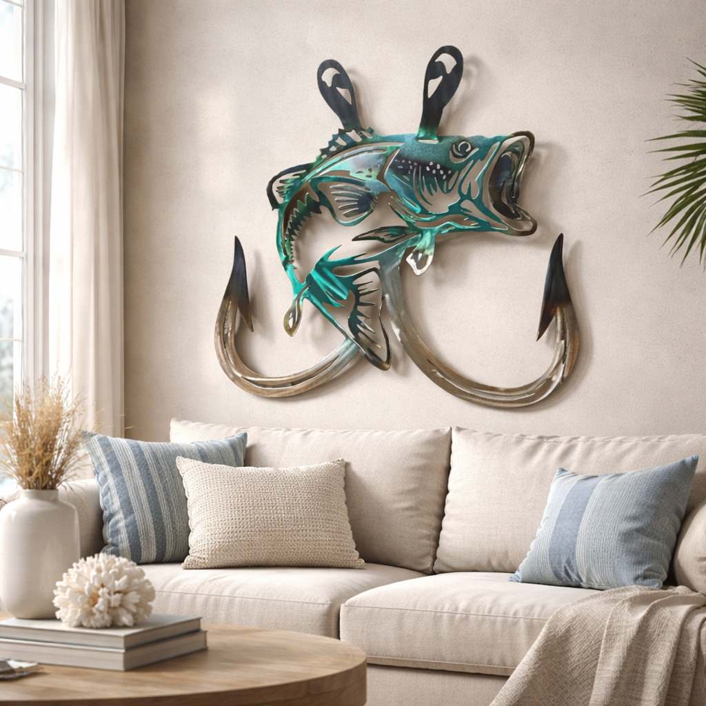 SeaForge | Nautische Metalen Wanddecoratie – Oceaan-Thema Maritieme Kunst