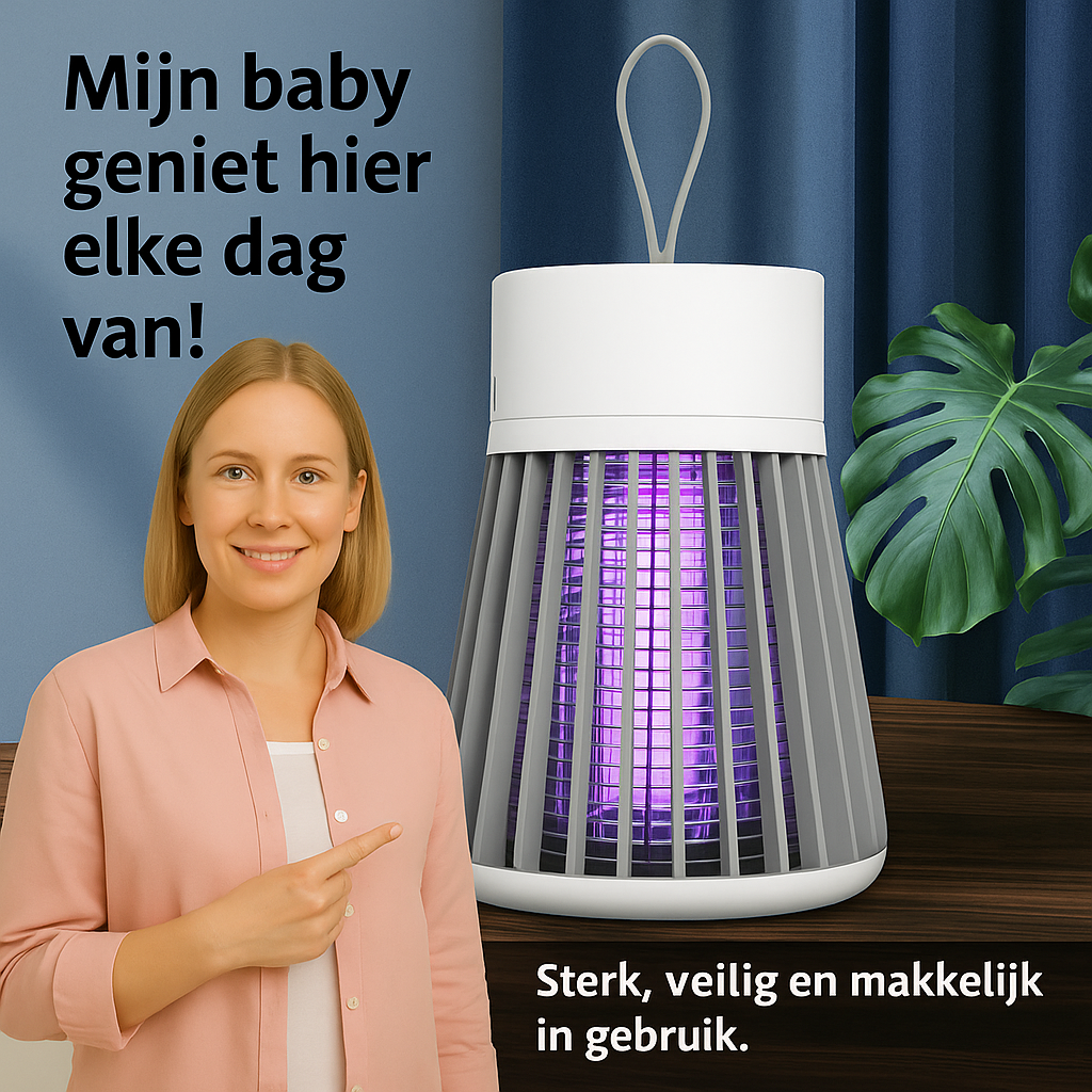 FlyFree | LED-muggenlamp – Stille insectenverdelger voor binnen en buiten voor muggen en vliegende insecten