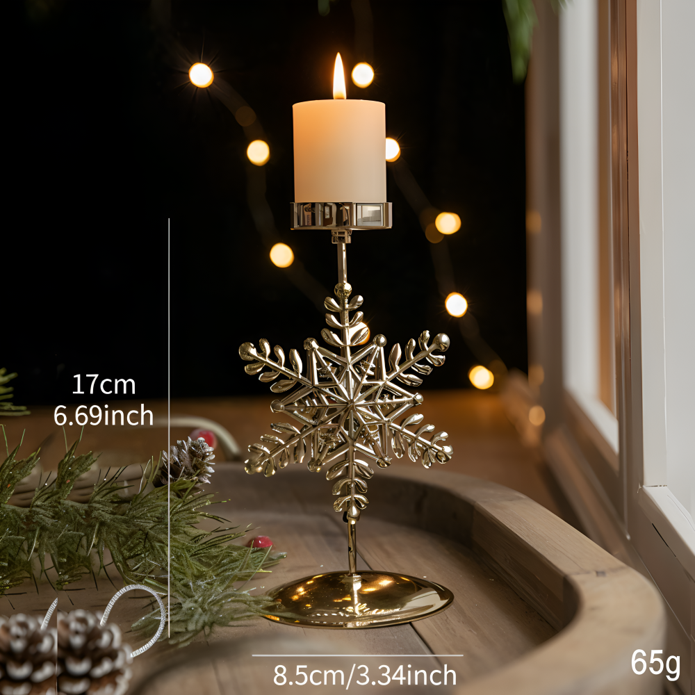 YuletideShine | Vintage gouden kerstkaarsenhouder – Metallic feestelijke decoratie voor thuis en feesttafels