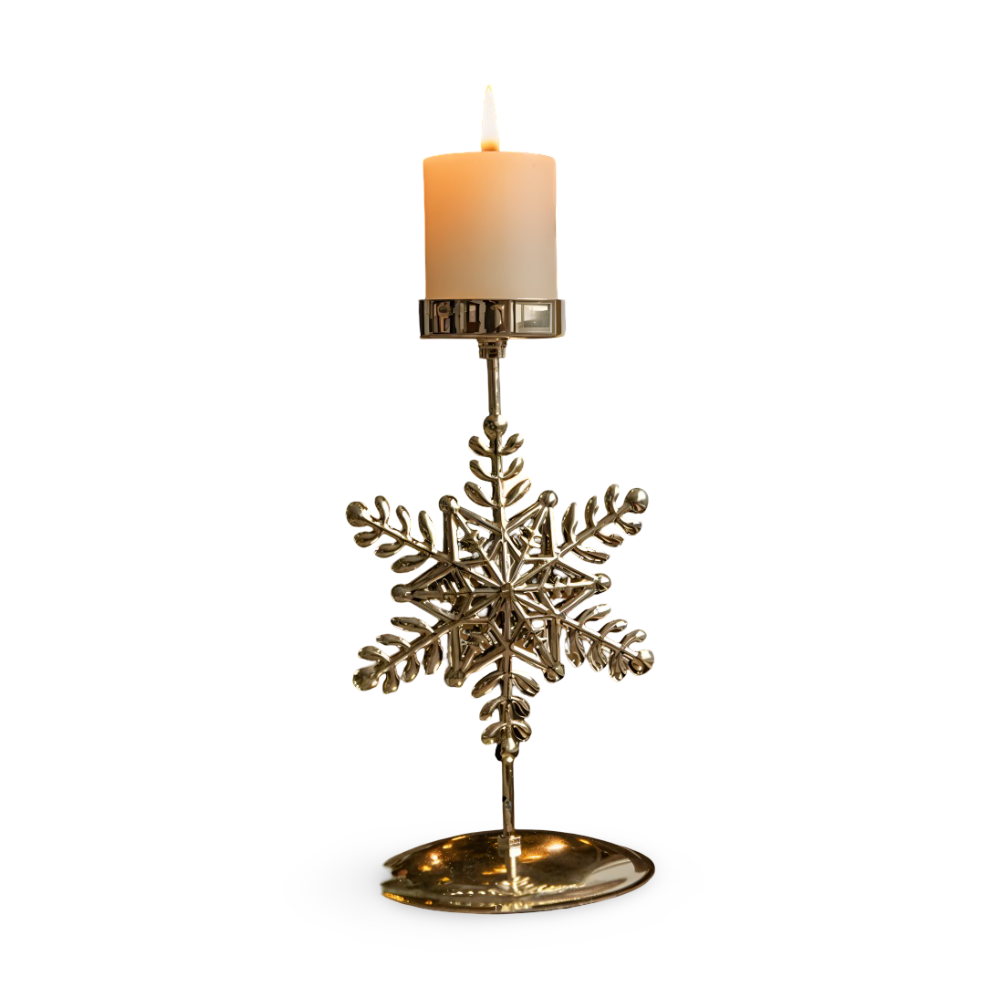 YuletideShine | Vintage gouden kerstkaarsenhouder – Metallic feestelijke decoratie voor thuis en feesttafels
