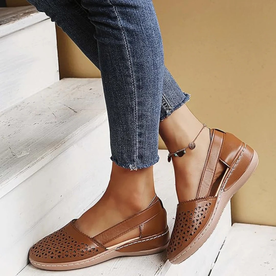 Nolwenn | Women’s Orthopedic Leather Shoes – Comfortable, Ergonomic Support, Breathable, Casual & Work Footwear