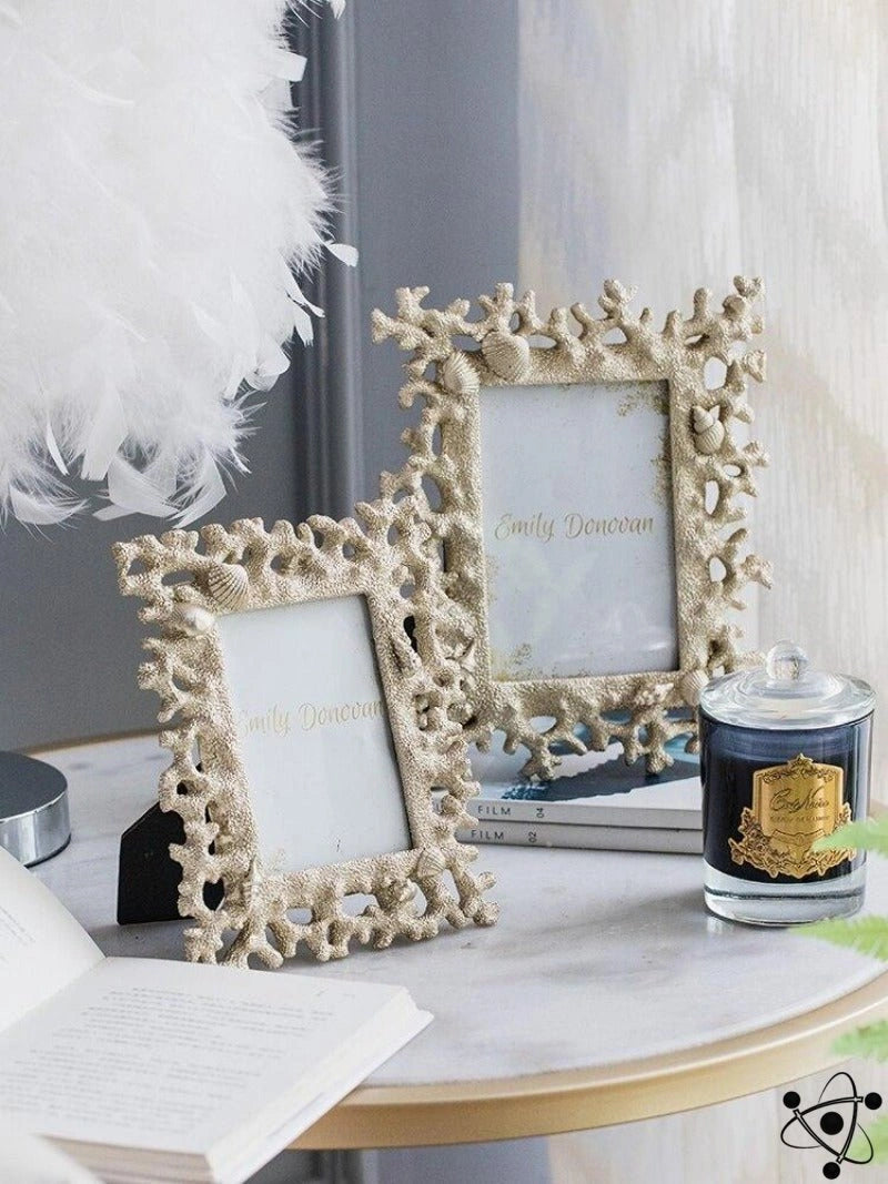 ShellView | Fotolijst met koraalinspiratie - Fotolijst in kuststijl, oceaandecor, nautisch cadeau