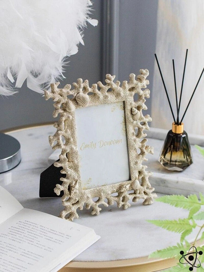 ShellView | Fotolijst met koraalinspiratie - Fotolijst in kuststijl, oceaandecor, nautisch cadeau