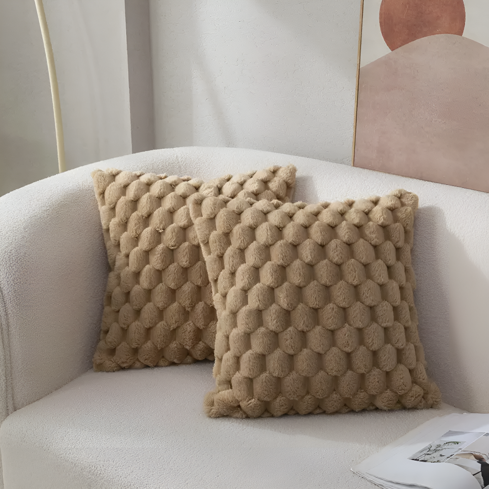 CloudVeil | Luxe pluche kussensloop 50x50 cm – Zachte, donzige decoratieve kussenhoes voor bed en bank