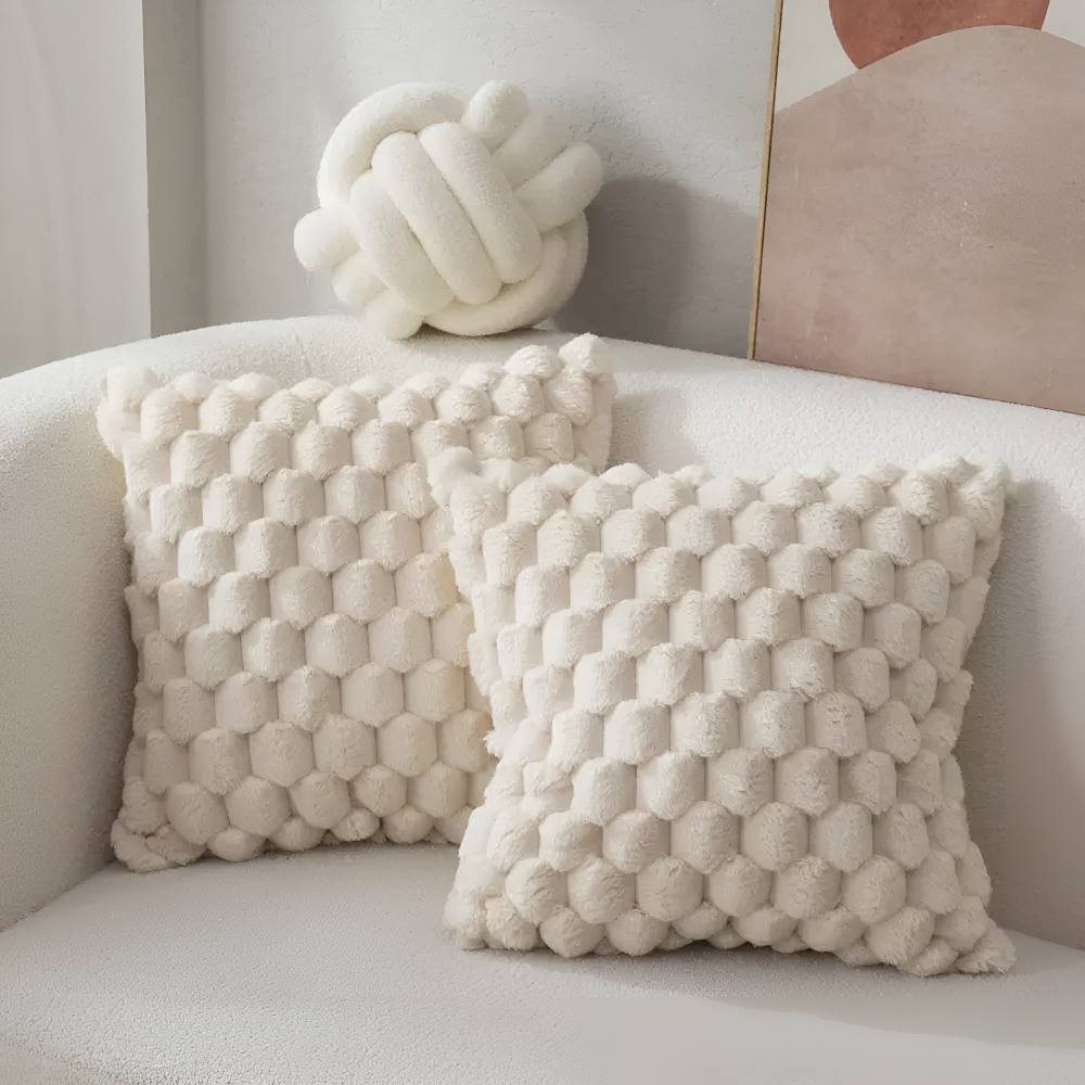 CloudVeil | Luxe pluche kussensloop 50x50 cm – Zachte, donzige decoratieve kussenhoes voor bed en bank