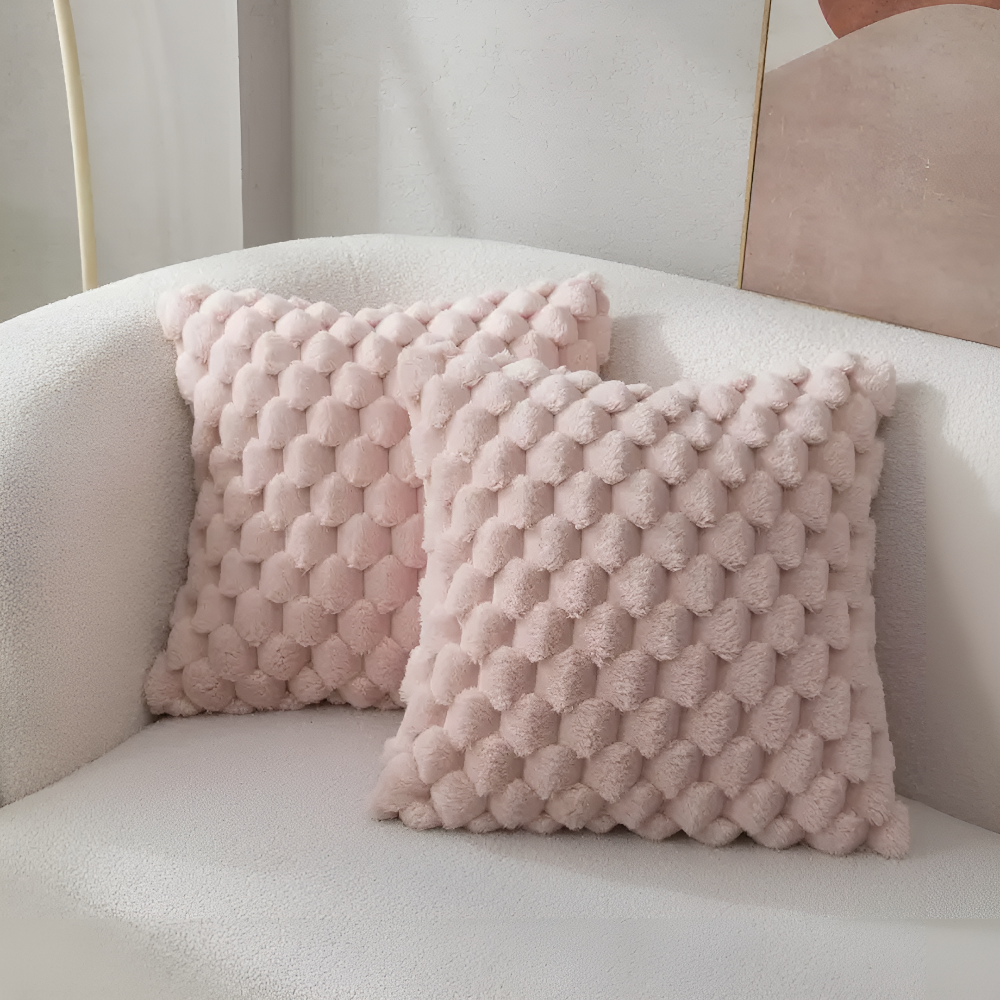 CloudVeil | Luxe pluche kussensloop 50x50 cm – Zachte, donzige decoratieve kussenhoes voor bed en bank