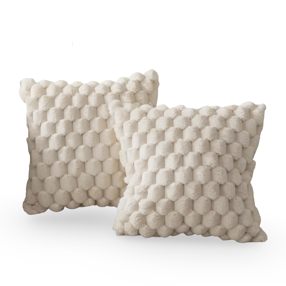 CloudVeil | Luxe pluche kussensloop 50x50 cm – Zachte, donzige decoratieve kussenhoes voor bed en bank