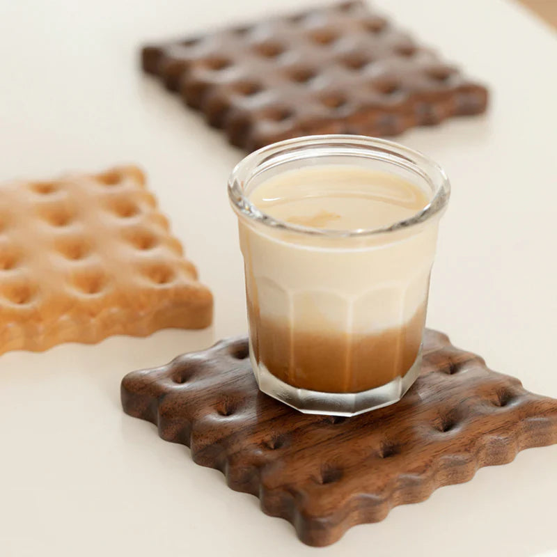 WoodWafers | Houten onderzetters in de vorm van een koekje - stijlvol en functioneel (set van 3)