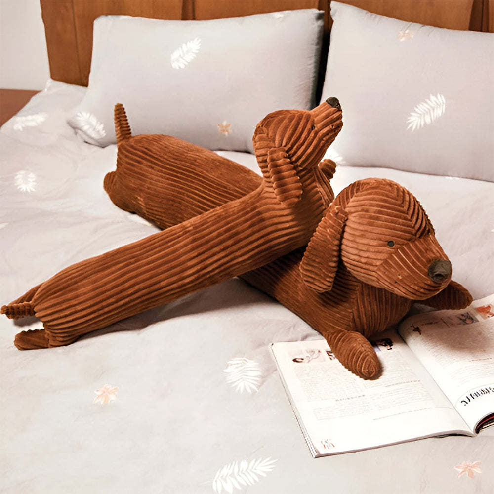CordoPup | Corduroy Dachshund pluche kussen – Zacht hondenkussen voor op bed, bank