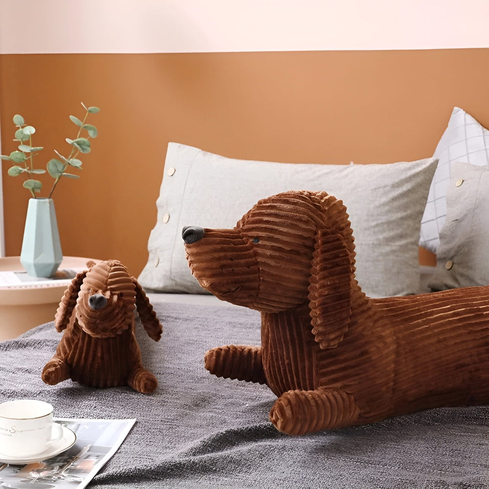 CordoPup | Corduroy Dachshund pluche kussen – Zacht hondenkussen voor op bed, bank
