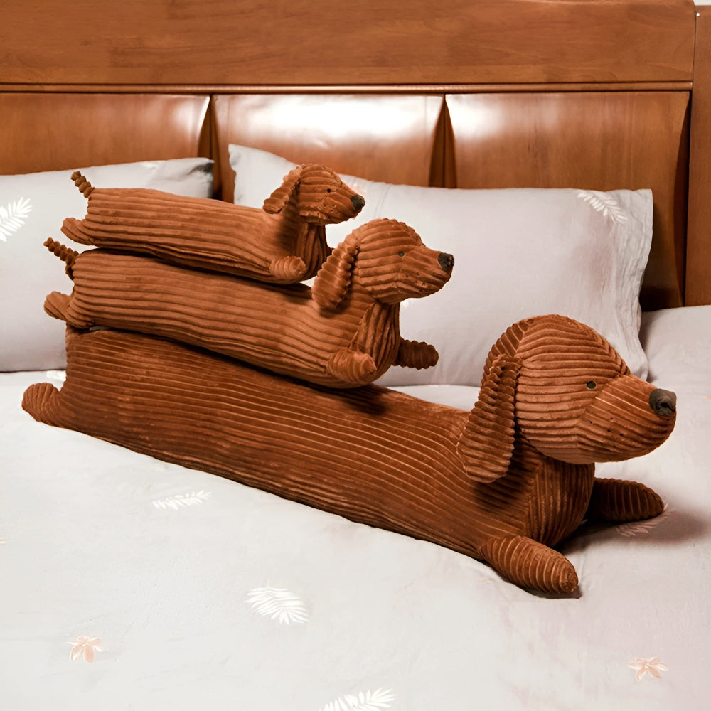 CordoPup | Corduroy Dachshund pluche kussen – Zacht hondenkussen voor op bed, bank