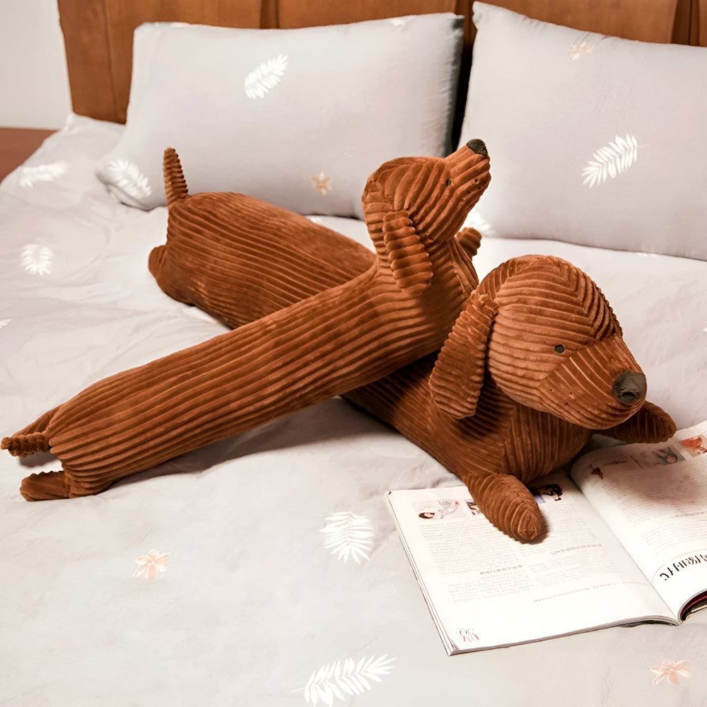 CordoPup | Corduroy Dachshund pluche kussen – Zacht hondenkussen voor op bed, bank