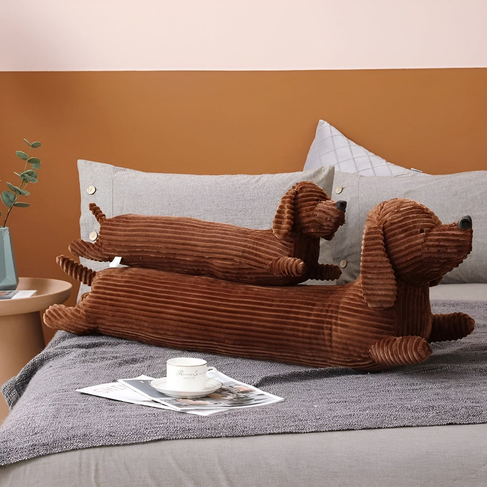CordoPup | Corduroy Dachshund pluche kussen – Zacht hondenkussen voor op bed, bank