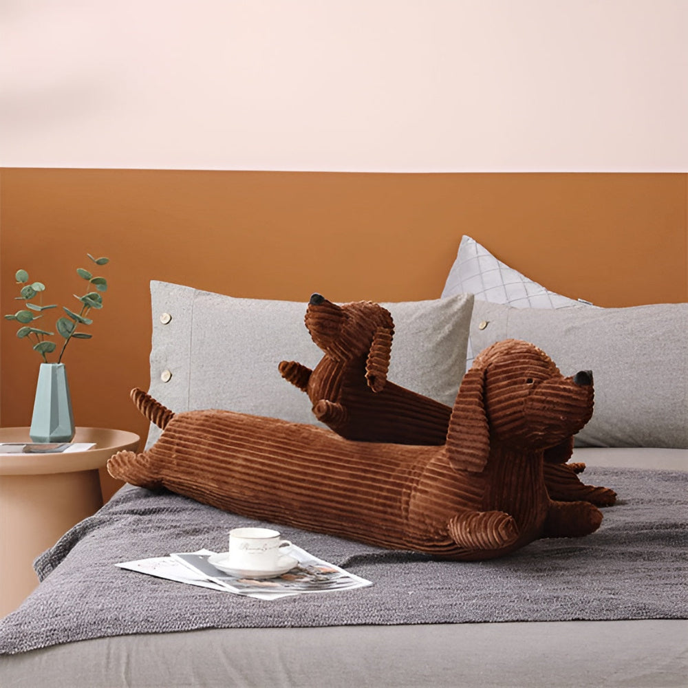 CordoPup | Corduroy Dachshund pluche kussen – Zacht hondenkussen voor op bed, bank