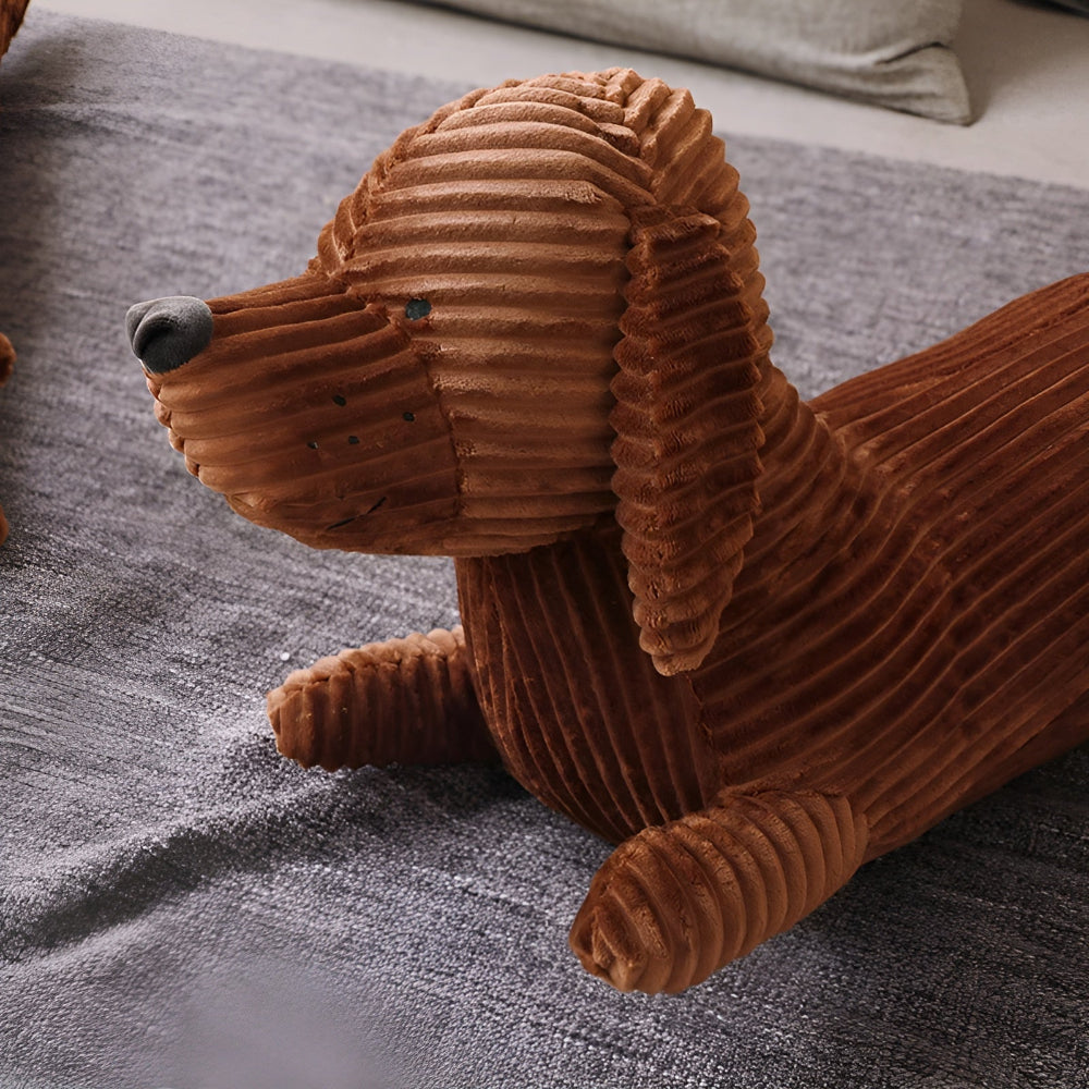 CordoPup | Corduroy Dachshund pluche kussen – Zacht hondenkussen voor op bed, bank