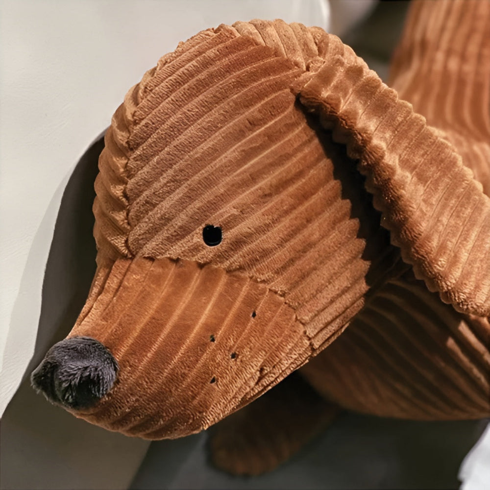 CordoPup | Corduroy Dachshund pluche kussen – Zacht hondenkussen voor op bed, bank
