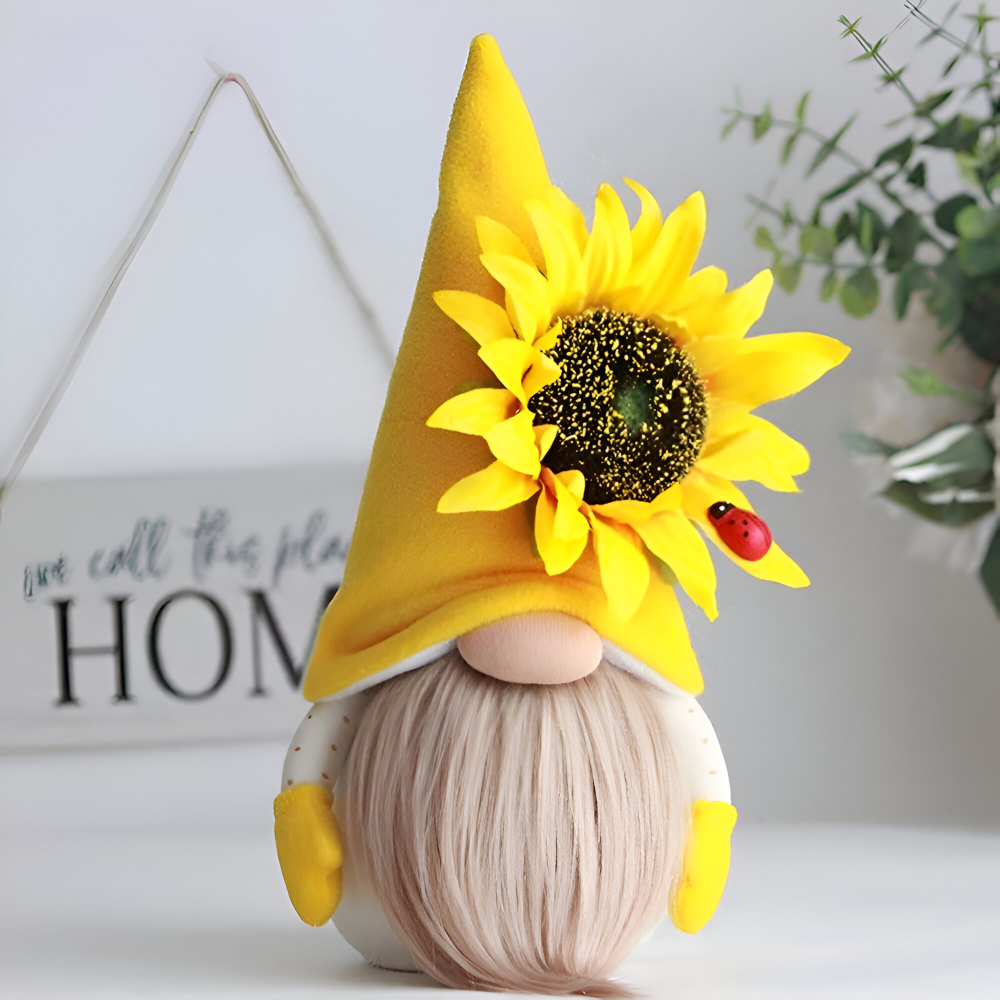 SunnyGnome | Pluche kabouter bureauornament – Leuke woondecoratie & uniek cadeau-idee