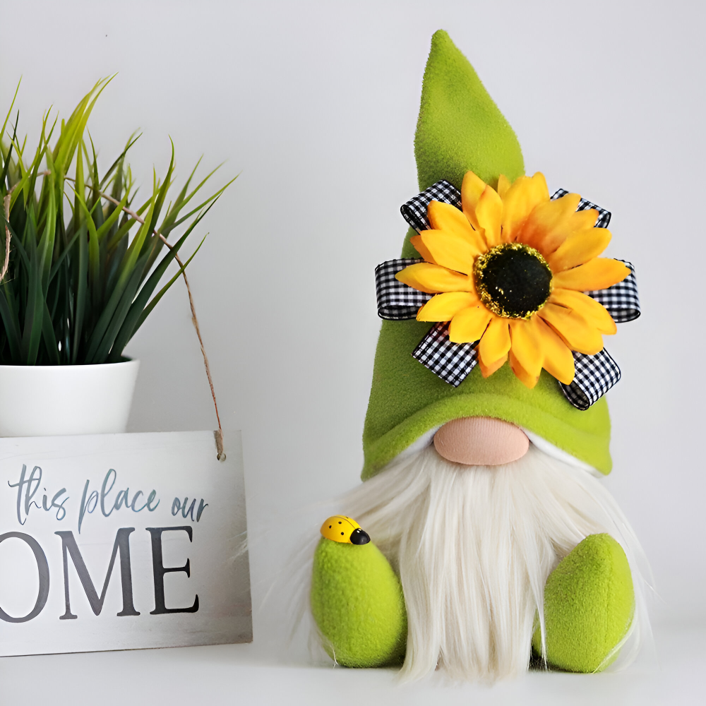 SunnyGnome | Pluche kabouter bureauornament – Leuke woondecoratie & uniek cadeau-idee