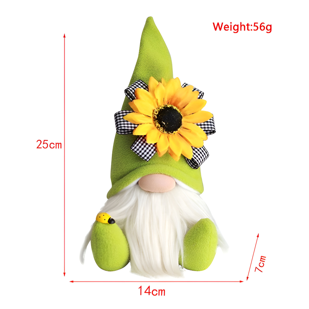 SunnyGnome | Pluche kabouter bureauornament – Leuke woondecoratie & uniek cadeau-idee