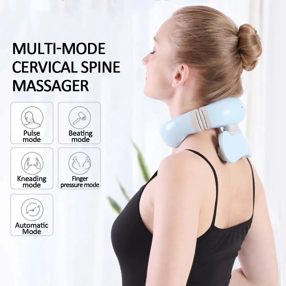 TheraNeck | Elektrische nekmassageapparaat – Diepe weefselmassage, draagbare pijnverlichting voor nek