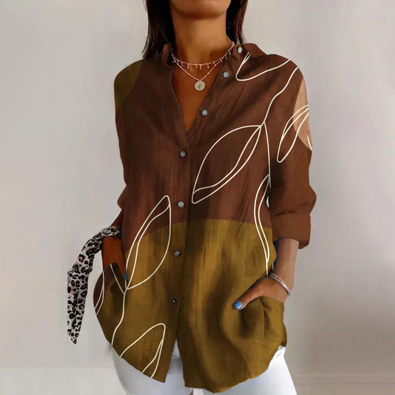 Maely | Elegante damesblouse – Klassieke vintage casual top met lange mouwen