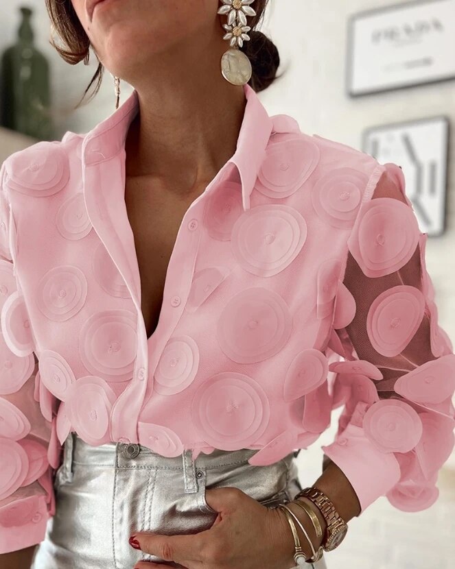Maela | Bloemenblouse met lange mouwen voor dames – elegante geprinte shirt top